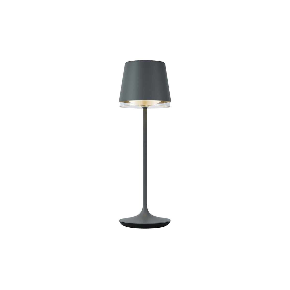 Stolní lampa tmavě šedá vč. LED IP65 dobíjecí s nabíjecí stanicí - Bass